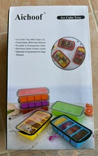 2 pack -  Ice Cube Tray Freezer Food-Grade BPA Free Silicone - Large Blue -New