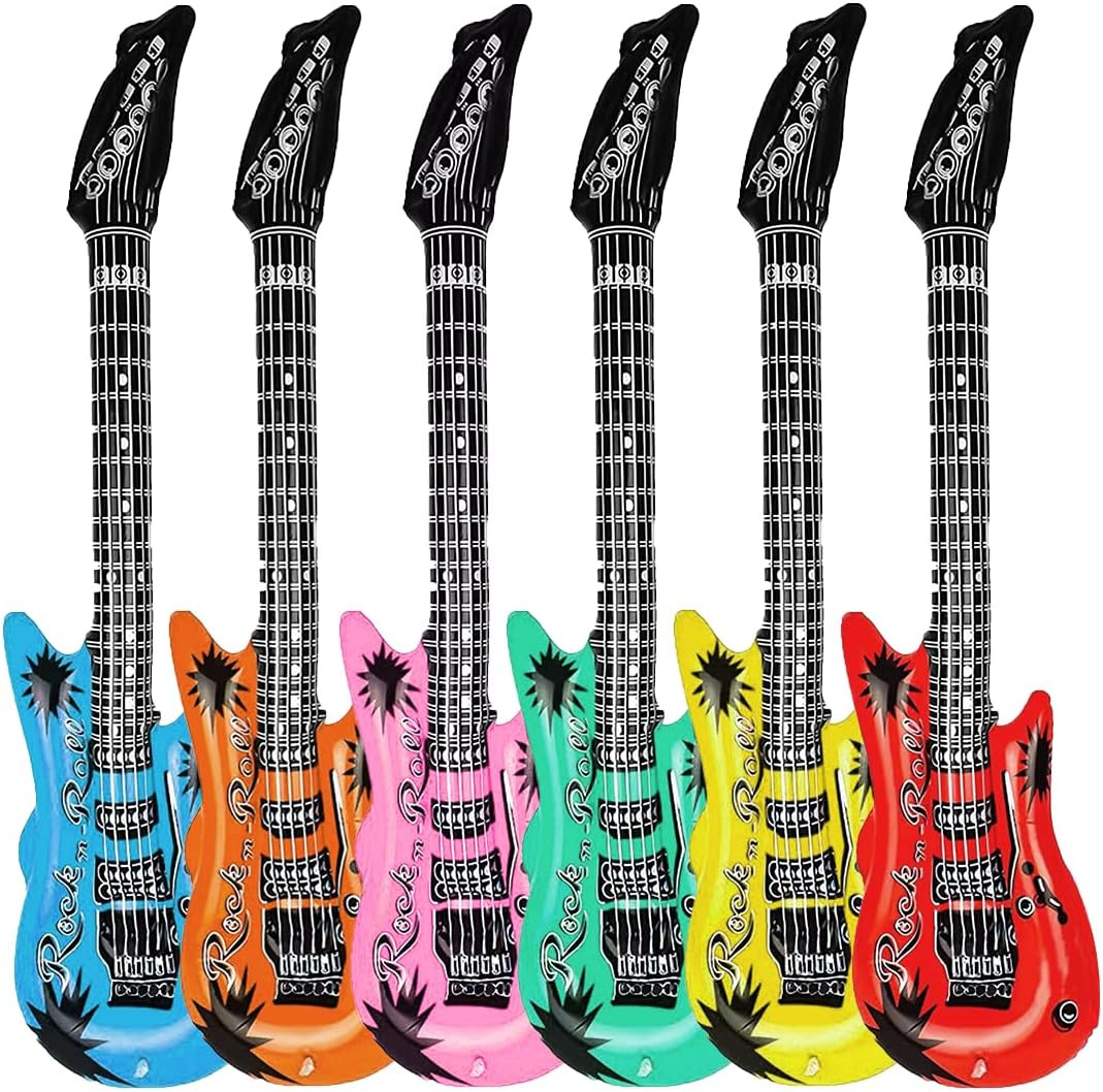 Aufblasbares Guitarra Hinchable, Guitarra Inflables 53cm en 6 Colores, 6 Piezas