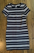 Old Navy Dress Striped Black White Stretch Size Medium