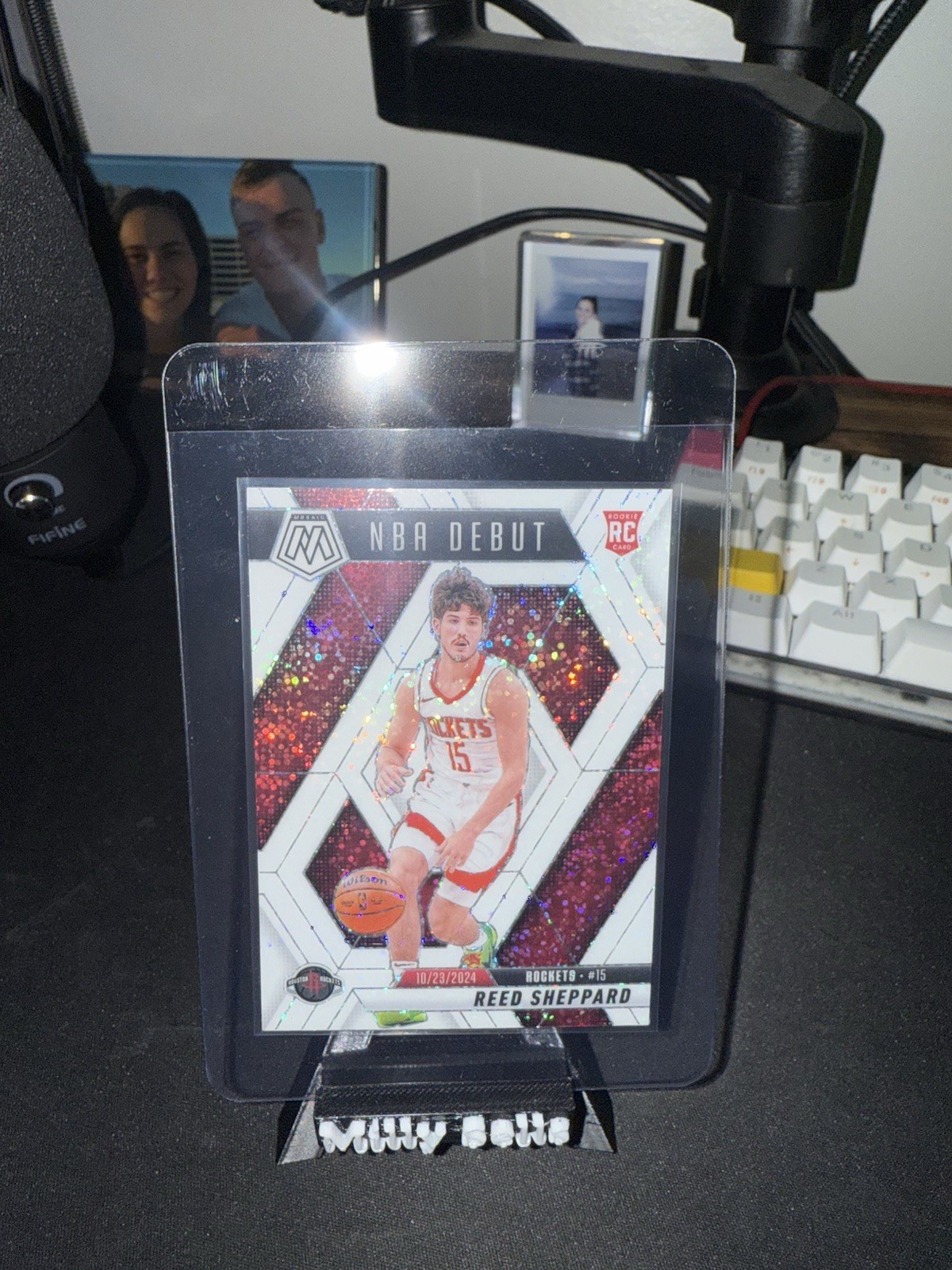 Reed Sheppard - 2024-25 Panini Mosaic NBA Debut #252 White Sparkle Rookie