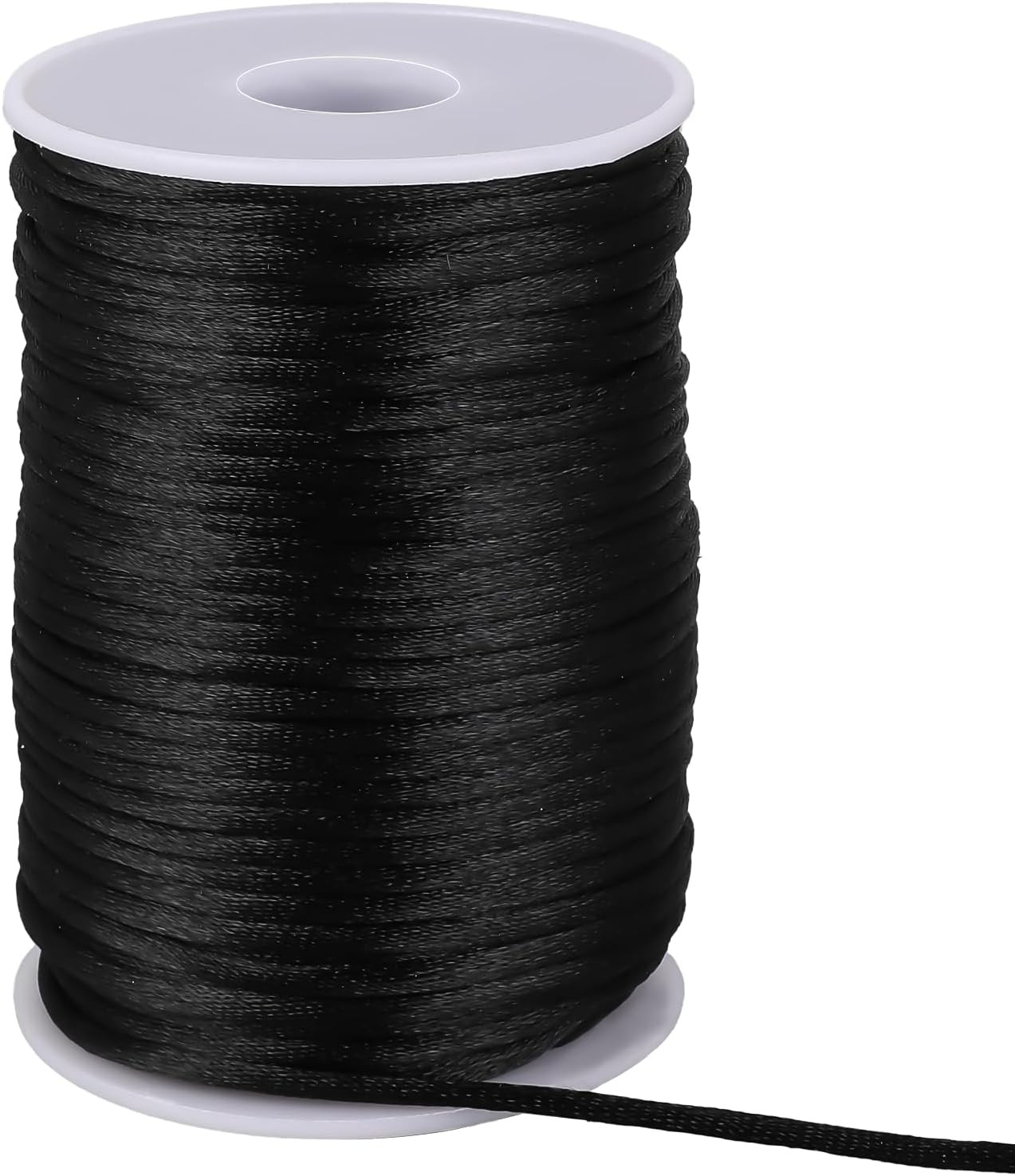 Nylon Satin Cord Thread Black 3mm 55 Yards for Macrame Bracelet String Craft
