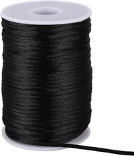 Nylon Satin Cord Thread Black 3mm 55 Yards for Macrame Bracelet String Craft