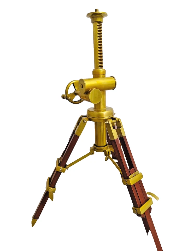 Decorative Aluminium Tripod Stand – Brass Antique Finish Adjustable Lamp Base - Image 3 of 4