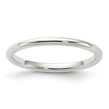 Sterling Silver 2mm Half Round.5 Band Ring