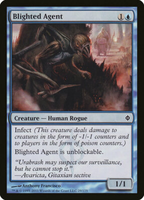 Magic MTG Tradingcard New Phyrexia 2011 Blighted Agent 29/175