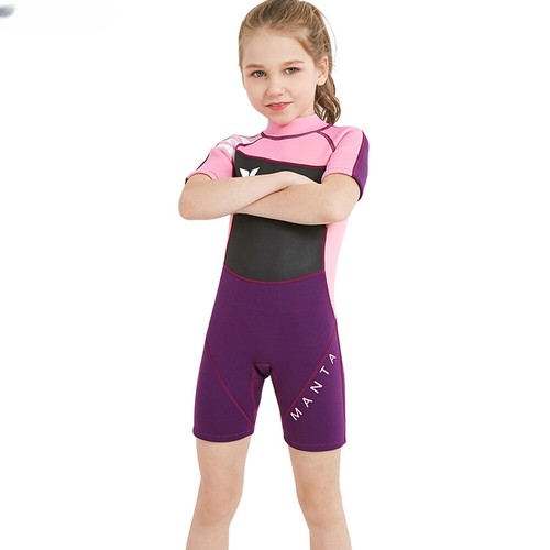 kids girls Neoprene 2.5mm Diving Suit Swimwear Girls Short Surfing Swimsuit - Picture 20 of 20