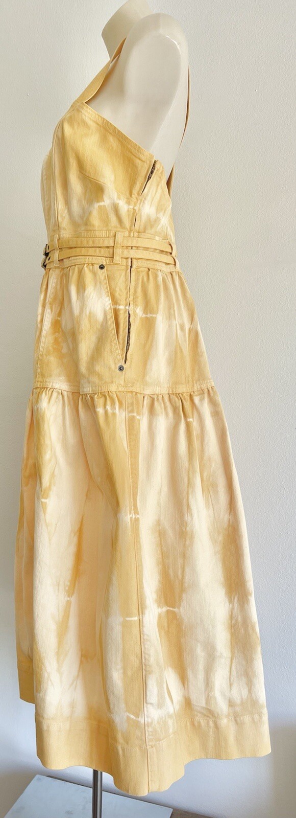 AUTH ULLA JOHNSON Blithe Dress Yellow Pastel Deni… - image 9