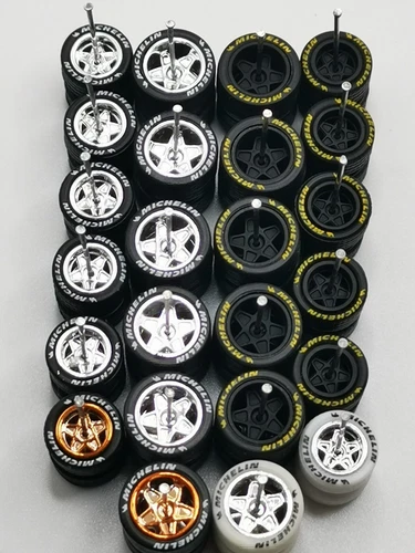 Hot Wheels Staggered  5 STAR  MICHELIN Rubber Tire Removable 10/ 12 mm 12 sets