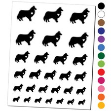 Rough Collie Dog with Heart Temporary Tattoo Water Resistant Set