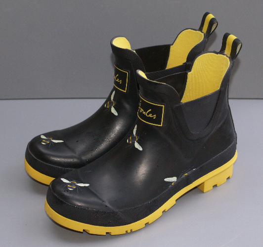 JOULES Wellibob Gummistiefel Kurzstiefel mit Bienen blau gelb Gr