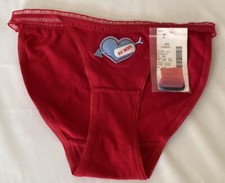 Vintage Fashion Bug Heart String Bikini Panties Sz 5 Interchangeable Sayings