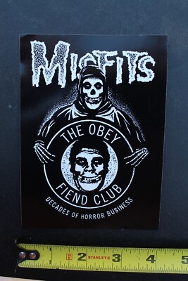 OBEY Misfits Punk Rock Fiend Club Reaper Skull OG Vintage Skateboarding STICKER