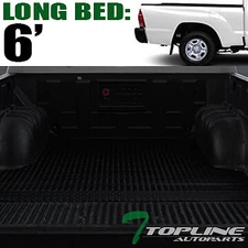 Topline For 2005-2022 Toyota Tacoma 6 Ft Rubber Truck Bed Trunk Mat Liners - Blk