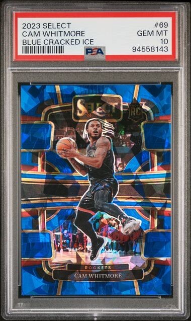 Cam Whitmore RC! 2023 Select Concourse Blue Cracked Ice #69 SP PSA Gem Mint 10!