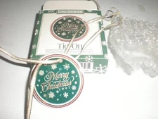 Longaberger Tie On MERRY CHRISTMAS Snowflakes Dated 1997 NEW NIB