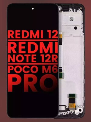 LCD Display Assembly With Frame For Xiaomi Redmi 12/Redmi Note 12R/ Poco M6 pro