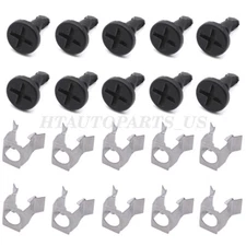 New For Porsche Cayenne 2003-10 10x Engine Compartment Cover Plate Clamps+Screws