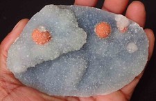RED/ORANGE FLUORITE BALLS ON QUARTZ MATRIX BASE # 0232 RARE MINERAL