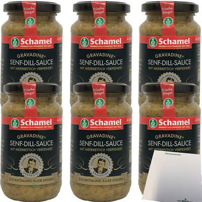 Schamel Senf-Dill-Sauce Gravadine mit Meerrettich verfeinert 6x140ml Glas usy