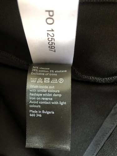 BNWT John Lewis Black Stretch Cotton Slim Trousers UK12 - Picture 8 of 8