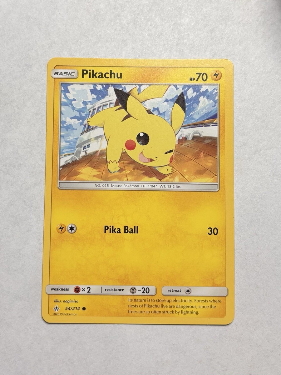 Pokémon Card Pikachu Sun & Moon Unbroken Bonds 54/214 Non Holo