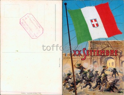 BERSAGLIERI - SOCNA DI ROME PIA DOOR 1870 - TRICOLOR EMBOSSED-C23-45
