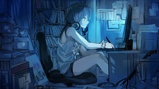 Anime computer headphones girls Playmat Game Mat Desk