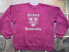 80s Screen Stars Burgundy OXFORD UNIVERSITY crewneck.made USA .medium