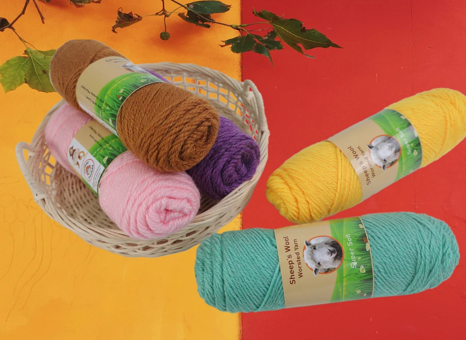 Hilo peinado de lana de oveja (paquete de 3) de Yonkey Monkey tejer y ganchillo Foto 3 de 4