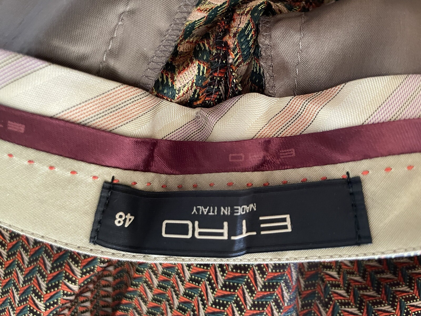Etro ZigZag Multi Colored Flat Front Trouser size… - image 6