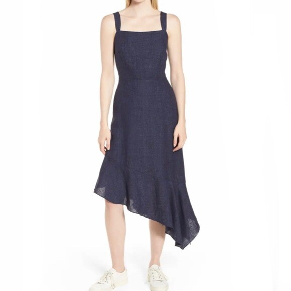 NEW NORDSTROM Signature Asymmetrical Hem Linen DRESS Size 6 $269 NAVY | eBay NEW NORDSTROM Signature Asymmetrical Hem Linen DRESS Size 6 $269 NAVY | eBay