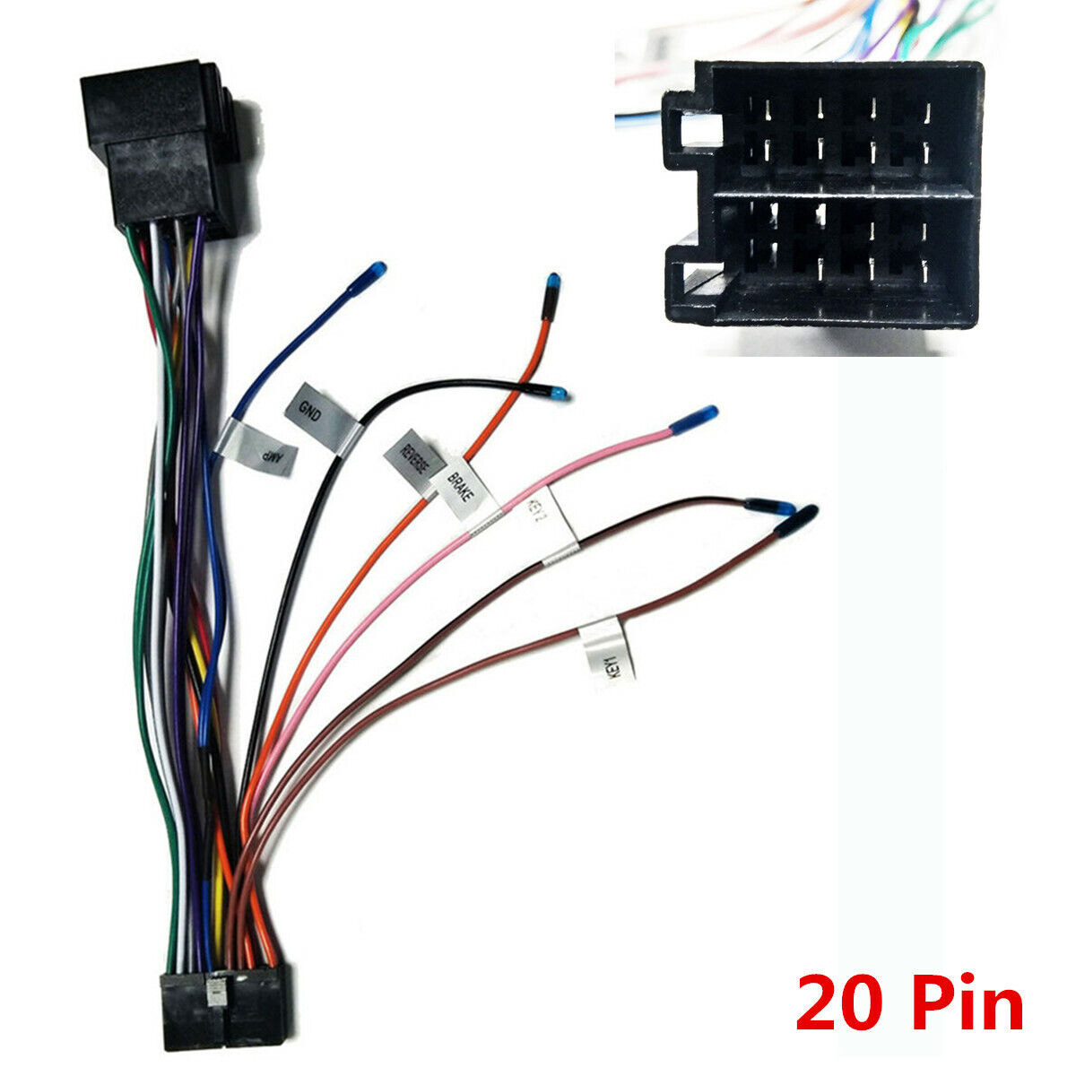 Car Radio ISO Wiring Harness Connector Adaptor Lead Cable Wire Plug Loom 20 Pin