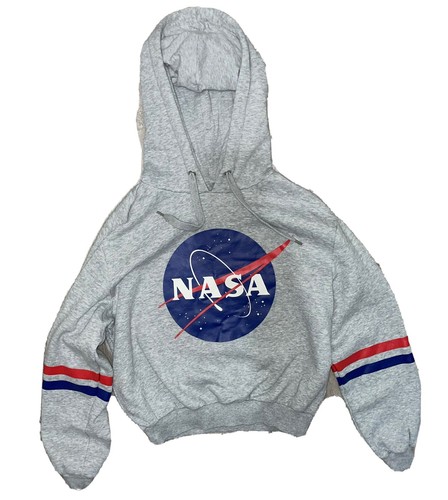 H\u0026M sudadera con el logotipo de la NASA/Sudadera con capucha para mujer  Cropped Gris Medio | eBay