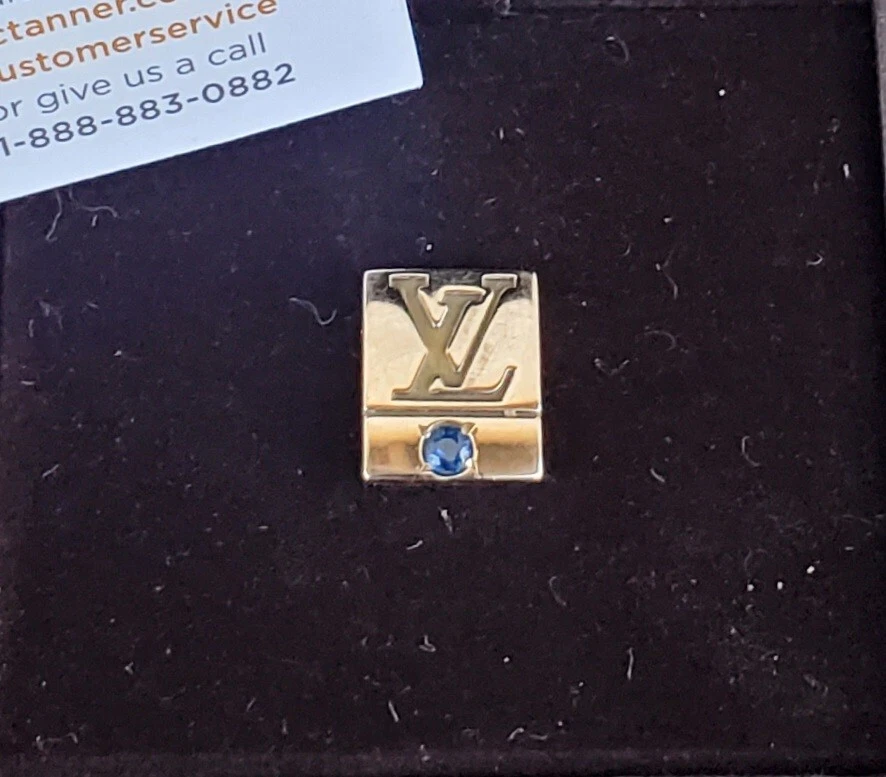 Louis Vuitton 10k Gold W/ Sapphire 5 Year Employee Only Lapel Pin By OC.  Tanner