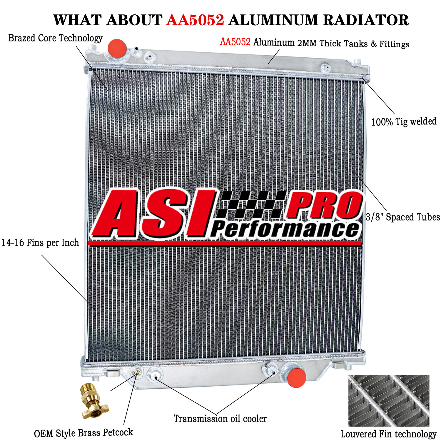 4 Row Alu Radiator  For 2003-2007 2004 Ford F-250 F-350 F-450 6.0L Powerstroke