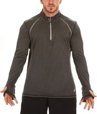 Asics Men's Shosha 1/4 Zip Raglan Long Sleeve Jacket Black/Silver MEDIUM