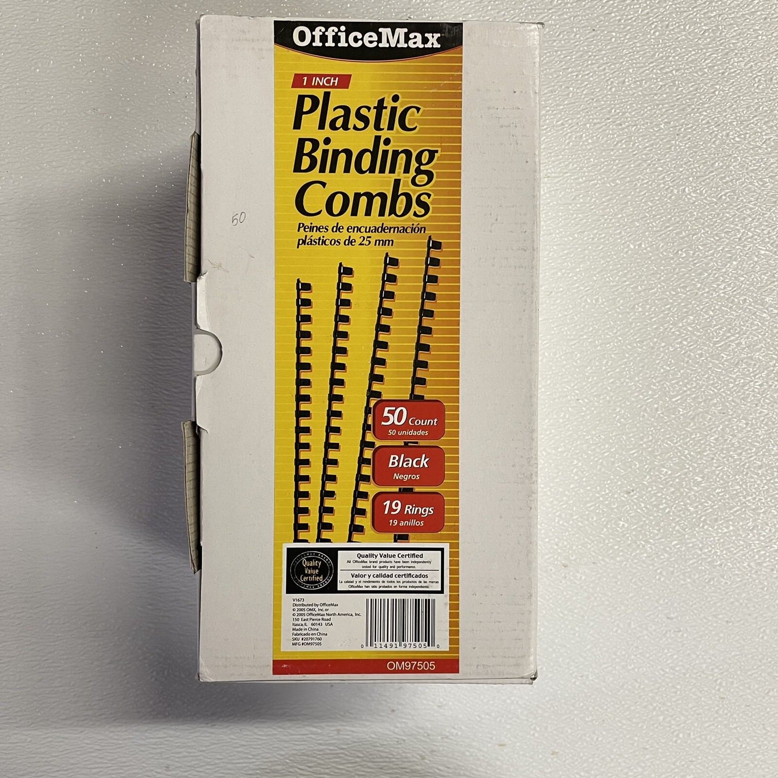 OfficeMax Plastic Binding Combs, 1", Black, 50 Ct Box, NEW eBay