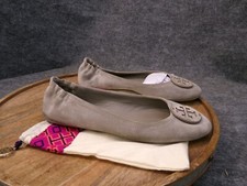 Tory Burch Minnie Suede Leather Travel Ballet Flat Brown Suede Size 8 M