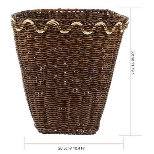 Trash Basket Trash Can Bathroom Woven Basket Garbage Can Trash Bin Storage - Picture 3 of 12