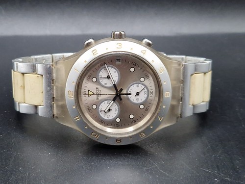 SWATCH 'IRONY' Chronograph Aluminium Mens Swiss Made 44mm Quartz Watch WR FWO - Picture 10 of 20