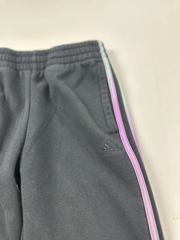 Pantalones deportivos Adidas para niñas L grandes negros arco iris tres rayas Foto 4 de 4