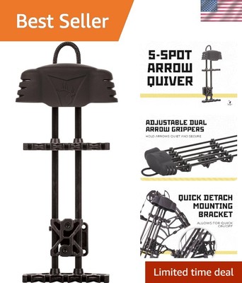 Silent 5-Spot Arrow Quiver - Efficient Hunting Companion with Hanging Loop