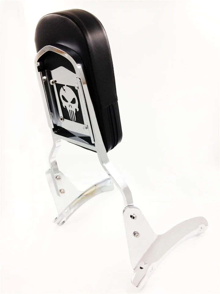 Skull Motorcycle Backrest Sissy Bar Leather Pad for HONDA Shadow Aero 1100 - Image 4 of 4