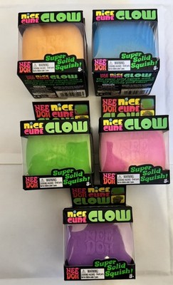 5x ORIGINAL Needoh NICE Würfel Glow lila blau pink orange grün UK LAGERWARE