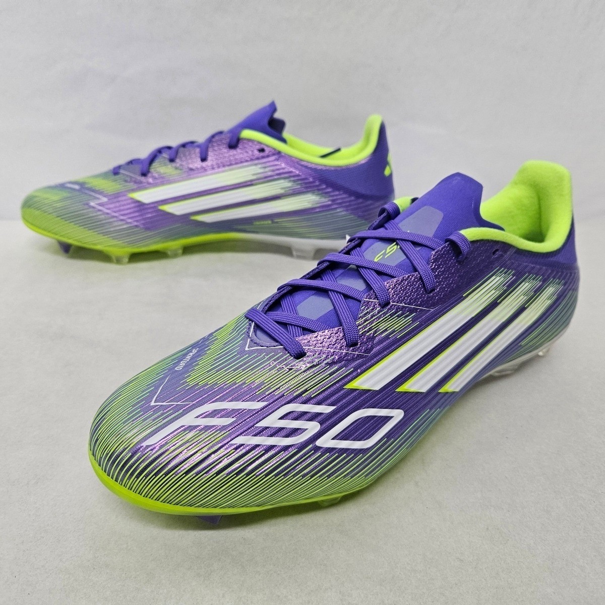 Adidas F50 League FG/MG Soccer Cleats JI0003 Purple Yellow‎ White Size M 12/W 13 Adidas F50 League FG/MG JI0003 Purple Lucid Lemon Mens Size  main image 3
