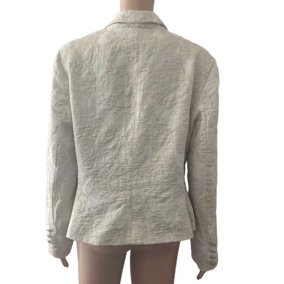 Blazer De Colección George Me by Mark Eisen Un Botón Dorado Beige Brillo Foto 2 de 4