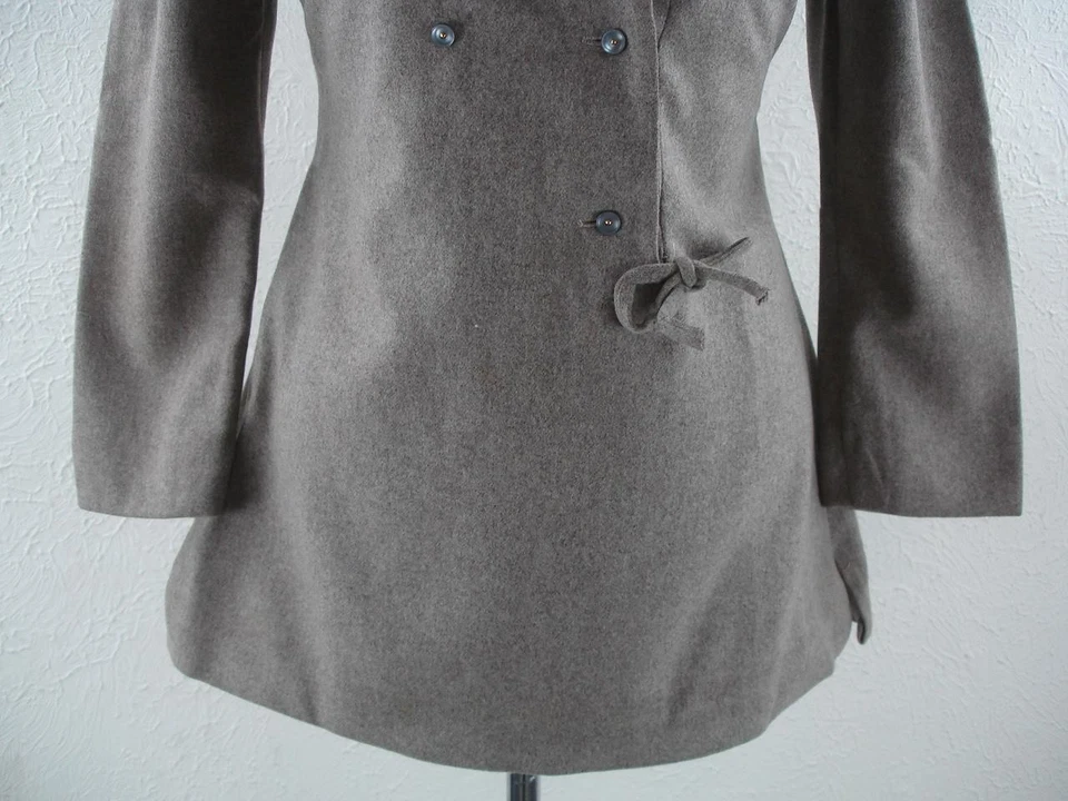 Mujer Talla XS S De Colección Años 50 Gerald McCann Londres Taupe Pullover Chaqueta Vestido Lana Foto 3 de 4