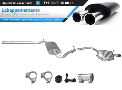 Silencieux échappement Audi A4 B6 B7 Berline Break 2000-2008 Pot central et arrière 1.6