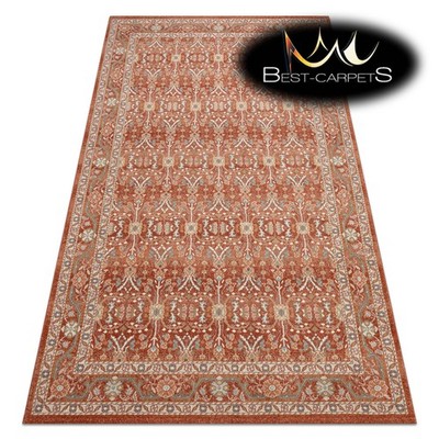 Orientalische 100% NATURWOLLE Teppiche ''SOHO'' Traditionell Terracoota Beige Beste Qualität
