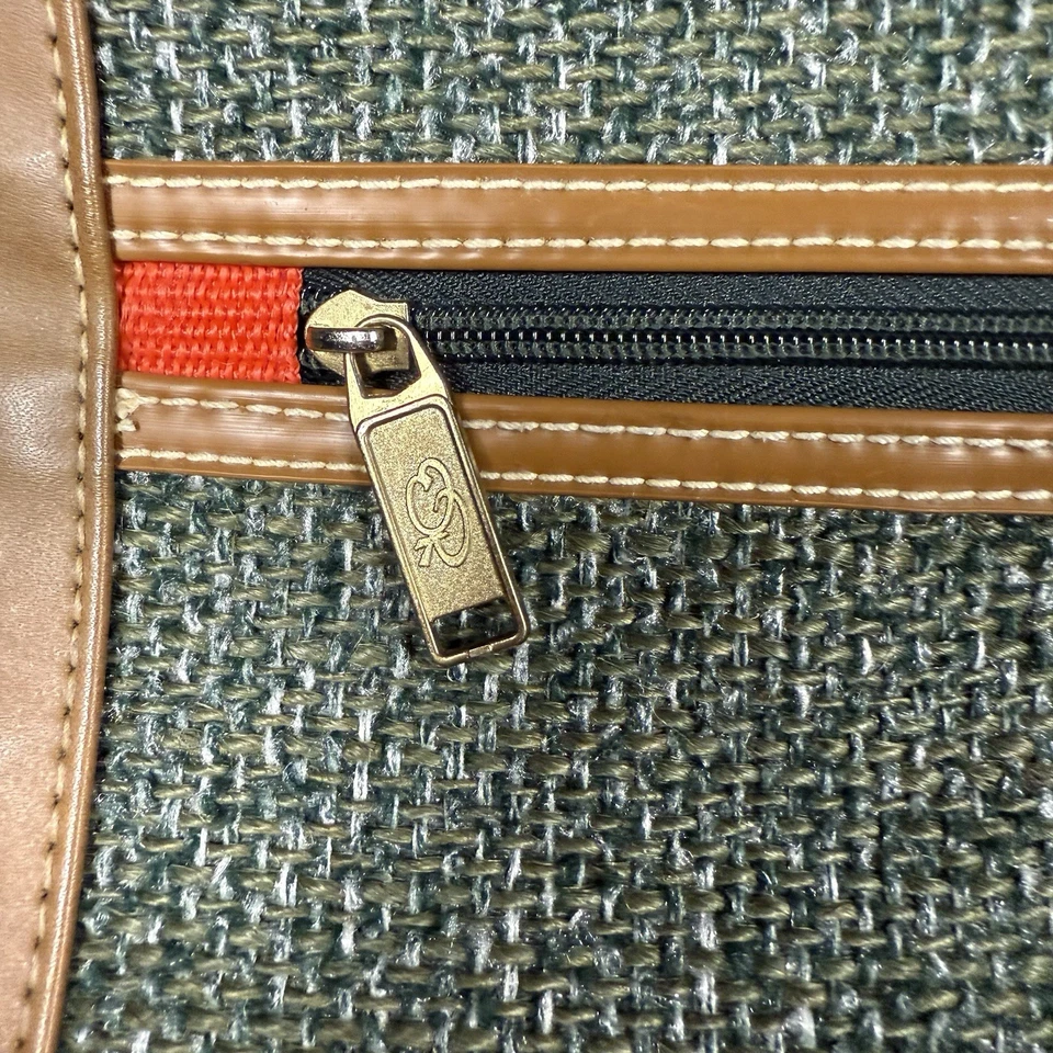 Bolsa de ropa de tweed verde Oscar de la Renta de colección equipaje de viaje portaequipajes Foto 3 de 4